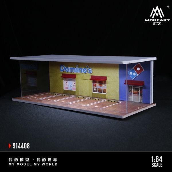  Hộp trưng bày mô phỏng cửa hàng Domino's có đèn kích thước 30x13.3x10cm tỉ lệ 1:64 MoreArt MO914408 