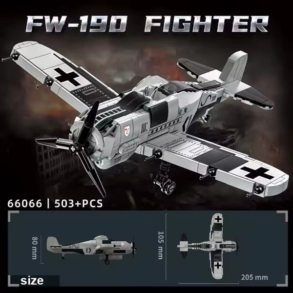  Mô hình máy bay lắp ráp - máy bay quân sự FW-190 Fighter 503 mảnh LY66 LG046 