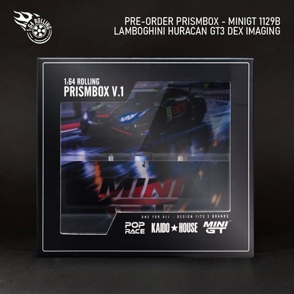  Hộp trưng bày mô hình Lamborghini Huracán GT3 EVO2 No. 45 DEX Imaging 2024 IMSA Daytona 24 Hrs tỉ lệ 1:64 PRISMBOX MN1129 