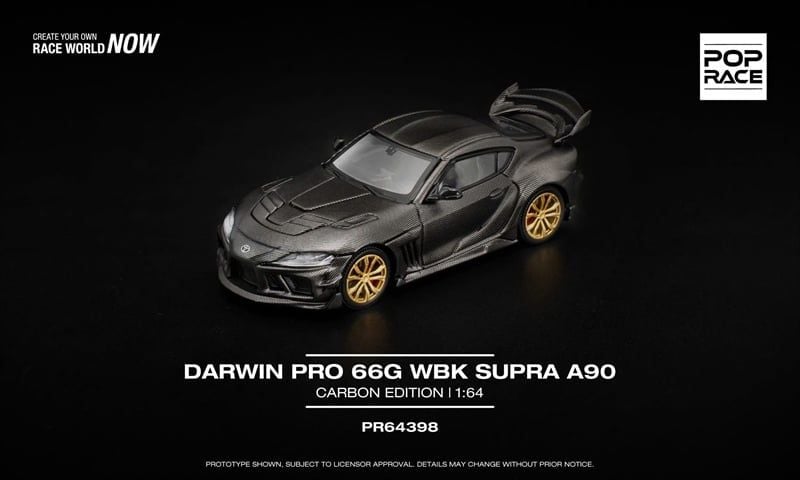  Mô hình xe ô tô Toyota Darwin Pro 66G WBK Supra A90 Carbon Edition tỉ lệ 1:64 Poprace PR640398 
