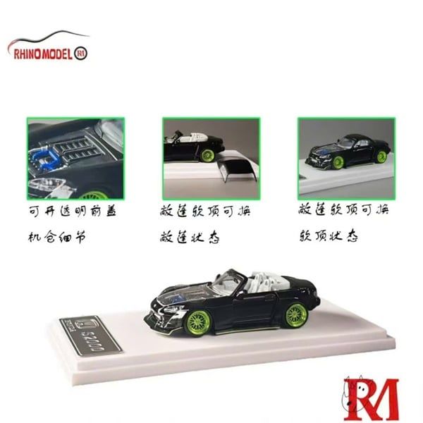  Mô hình xe Honda S2000 Wide-Body Roadster tỉ lệ 1:64 Rhino RM OT64182 