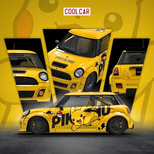  Mô hình xe Mini Cooper Pikachu Coating tỉ lệ 1:64 Cool Car CC643648 
