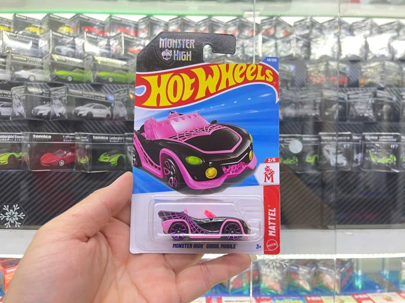  Mô hình xe Monster high Ghoul mobile Hot Wheels kim loại có bản quyền chính hãng tỉ lệ 1:64 C4982-FA 