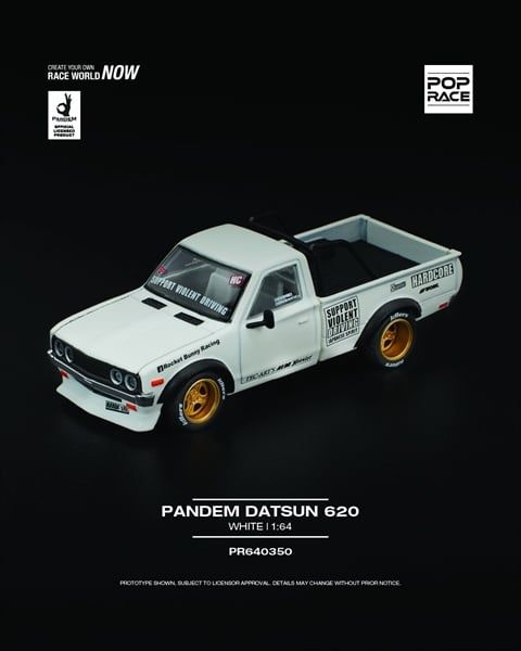  [Hàng loose] Mô hình xe Pandem Datsun 620 White tỉ lệ 1:64 Poprace PR640350 