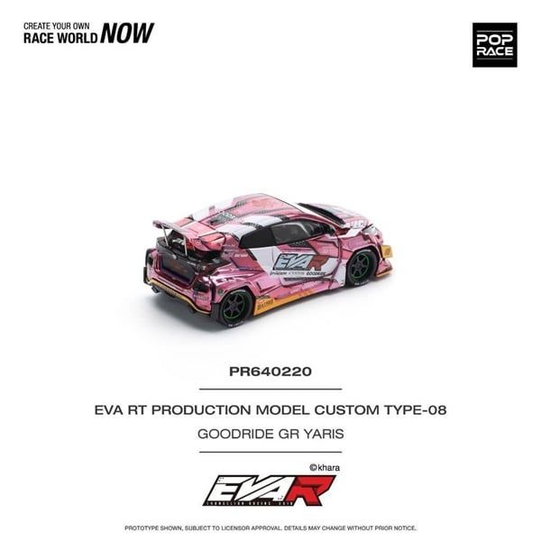  [Hàng Loose] Mô hình xe Honda Yaris GR EVA RT production model custom Type-08 Goodride tỉ lệ 1:64 Poprace PR640220 