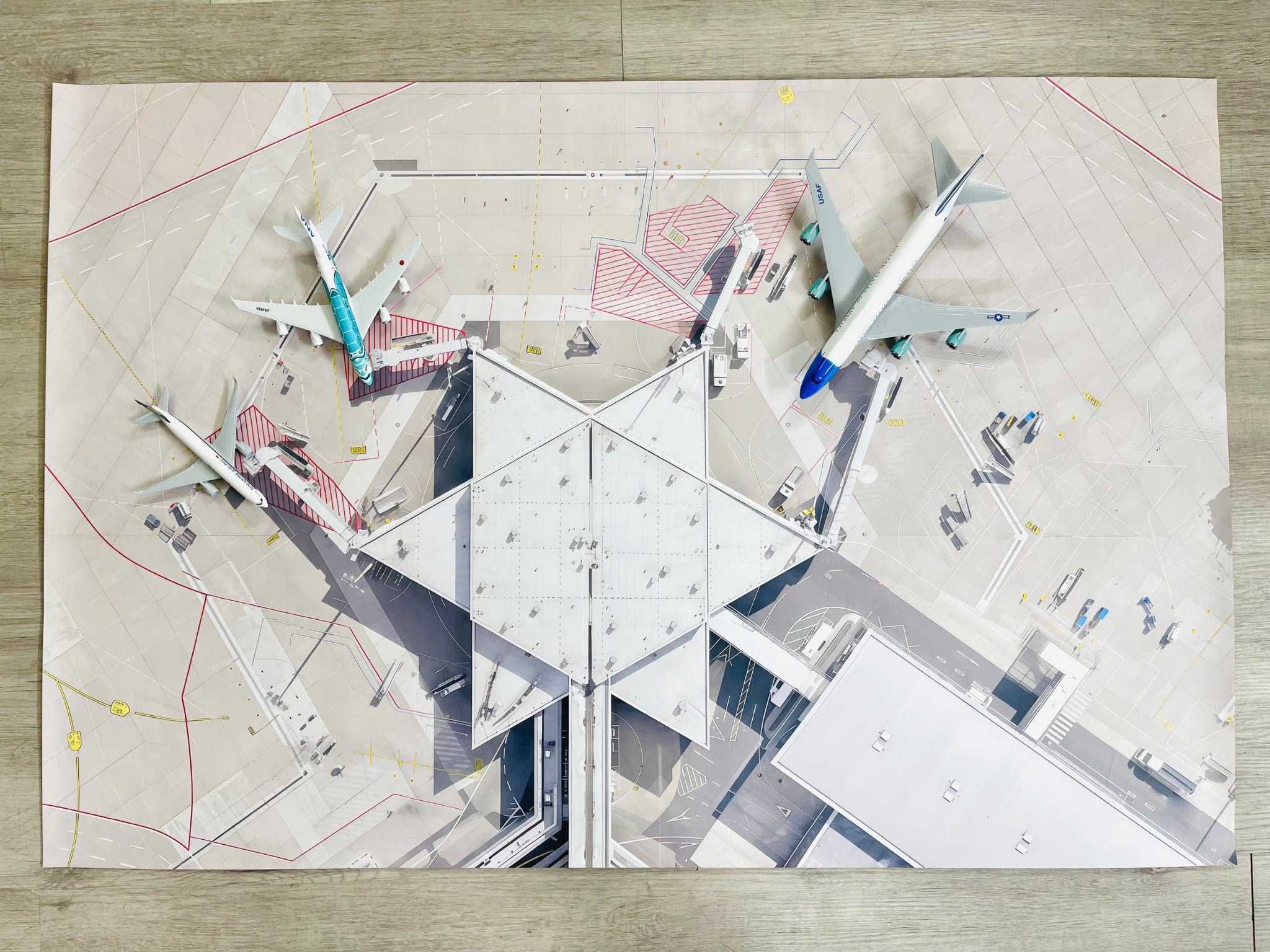  Phụ kiện trưng bày bãi đáp chất liệu in pp 80x120cm cán mờ chống nước bụi bẩn dành cho máy bay mô hình nhiều tỉ lệ DR050 