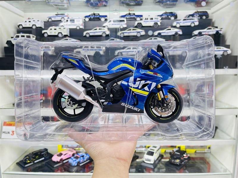  Mô hình xe Suzuki GSX-R1000 có đèn - âm thanh - phuộc nhún được tỉ lệ 1:9 Huayi Alloy MT09003 