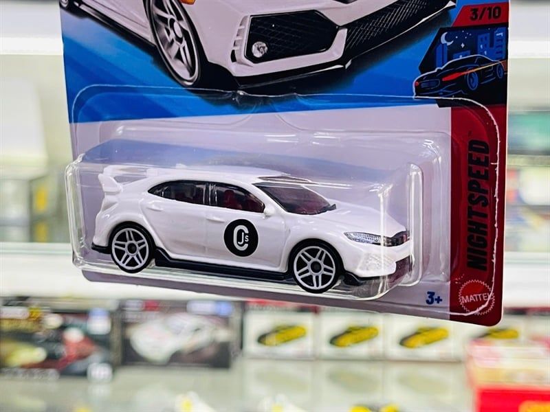  Mô hình xe Honda Civic Type R 2018 white Hotwheels kim loại có bản quyền chính hãng tỉ lệ 1:64 C4982-HD 