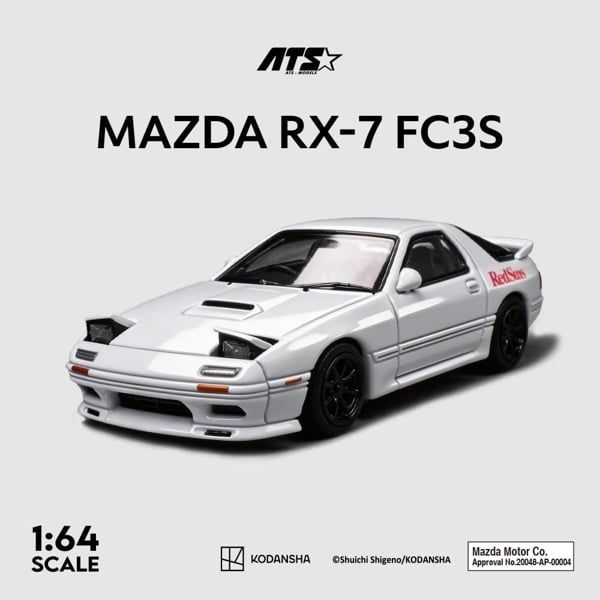  Mô hình xe Mazda RX-7 FC3S - Initial D tỉ lệ 1:64 ATS (Aites) Car ATS880204 