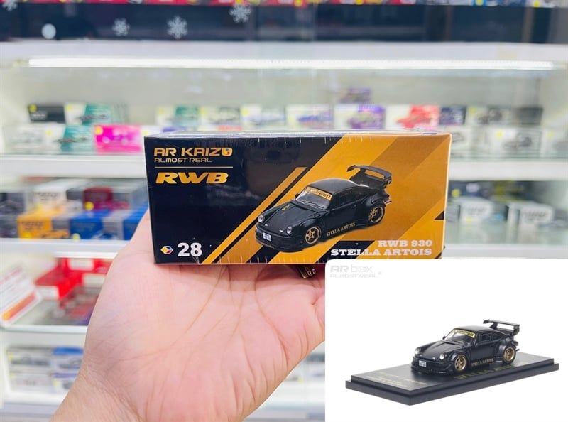  Mô hình xe Porsche 911 KAIZO RWB 930 Stella Artois 2026 Hobby Expo China Beijing Special Edition (Matte Black) tỉ lệ 1:64 AR box OT64918 