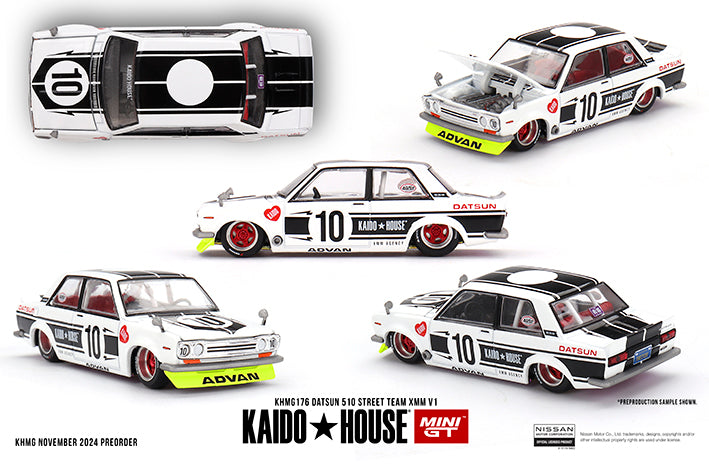  [Hàng Loose] Mô hình xe Datsun 510 Street Team XMM V1 #10 tỉ lệ 1:64 Kaido House KHMG176 