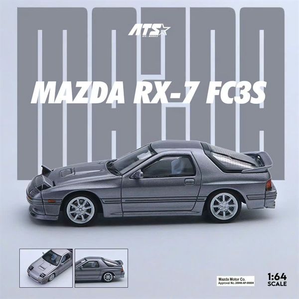  Mô hình xe Mazda RX7-FC3S - Silver Gray tỉ lệ 1:64 ATS (AITES) ATS880203 