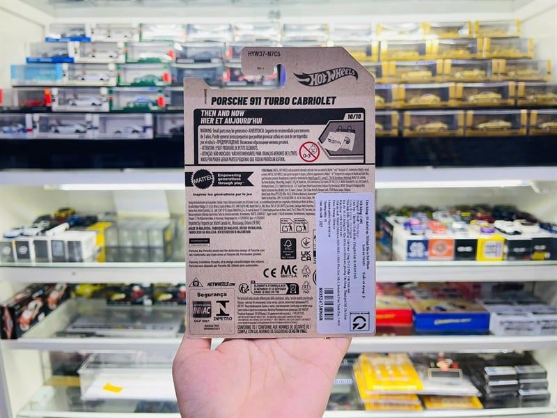  Mô hình xe Porsche 911 Turbo Cabriolet Hotwheels kim loại có bản quyền chính hãng tỉ lệ 1:64 C4982-PO 