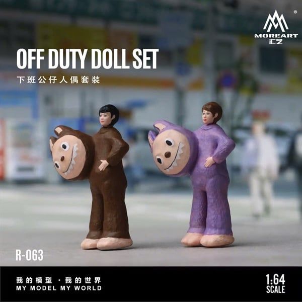  Mô hình nhân vật set 2 Labubu Simulation Resin Model tỉ lệ 1:64 MoreArt MO223063 