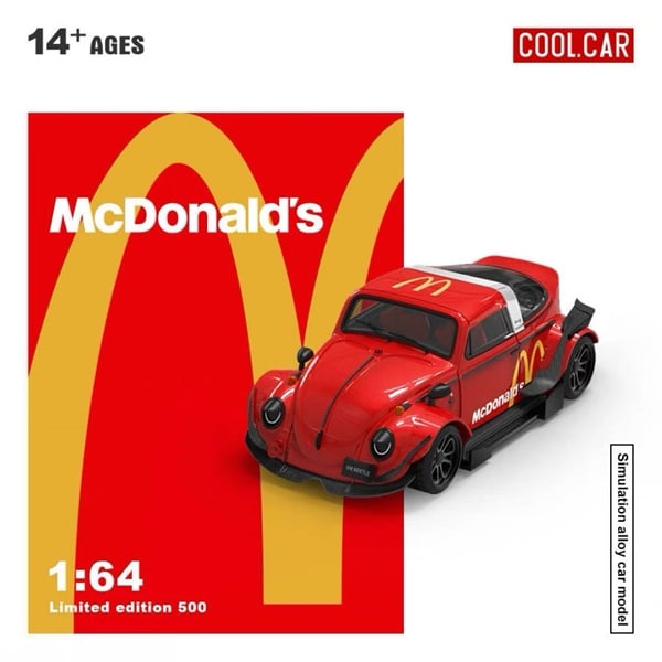  Mô hình xe ô tô Volkswagen Beetle McDonald's Series Coating Simulation tỉ lệ 1:64 Cool car CC646232 