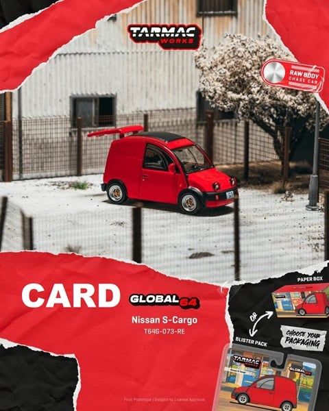  Mô hình xe Nissan S-Cargo bản card tỉ lệ 1:64 Tarmac Works T64G-073-RE 