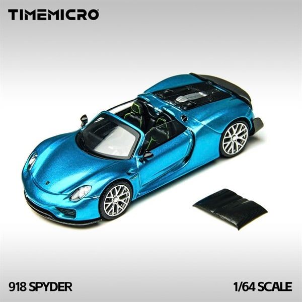  Mô hình xe Porsche Spyder 918 opentop metallic blue tỉ lệ 1:64 Time micro TM643530 