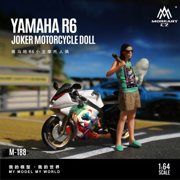  Set mô hình mô tô và figure nhân vật Yamaha R6 Joker tỉ lệ 1:64 More Art MO222188 