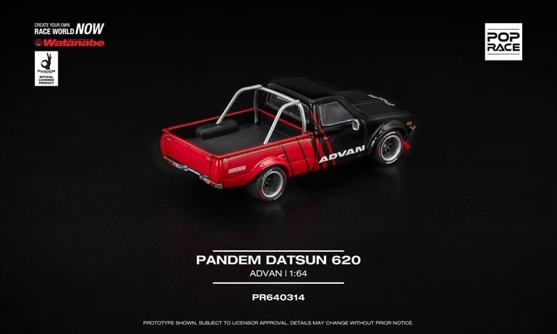  Mô hình xe Pandem Datsun 620 - Advan tỉ lệ 1:64 Pop Race PR640314 