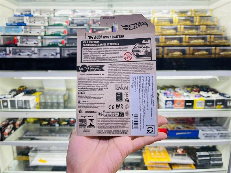 Mô hình xe Audi Sport Quattro '84 Treasure Hunt Hotwheels kim loại có bản quyền chính hãng tỉ lệ 1:64 C4982-TH 