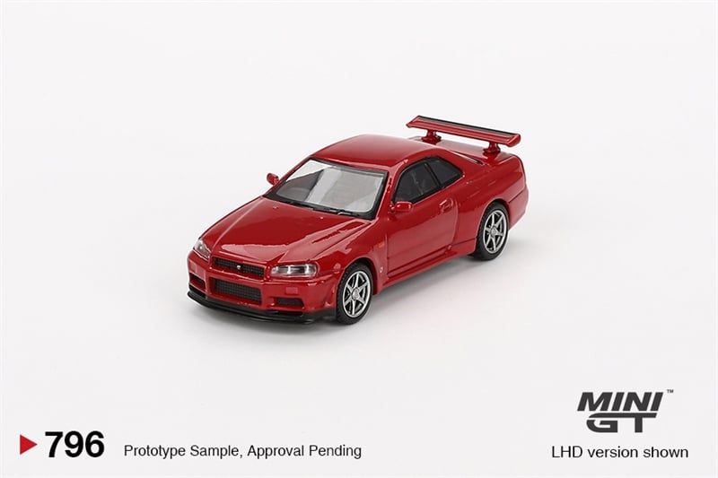  [Hàng Loose] Mô hình xe Nissan Skyline GT-R (R34) V-Spec Active Red tỉ lệ 1:64 MiniGT MGT00796-CH 