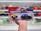  Mô hình xe kéo trailer Jeep Wrangler blue chở xe địa hình card tỉ lệ 1:64 Majorette 8503002001 