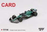  Mô hình xe đua F1 Aston Martin AMR24 #18 Lance Stroll 2024 F1 2024 Canadian GP card tỉ lệ 1:64 MiniGT MGT01114 No Chase 