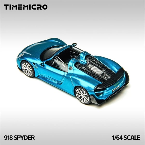  Mô hình xe Porsche Spyder 918 opentop metallic blue tỉ lệ 1:64 Time micro TM643530 