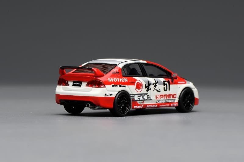  Mô hình xe Honda Civic TYPE R (FD2) Idemitsu Motion Red Diecast Model tỉ lệ 1:64 MOTORHELIX M65437 
