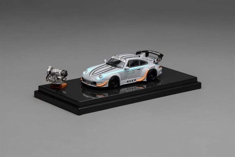  Mô hình xe Porsche Rauh-Welt Licensed Motozolo Grey - RWB993 tỉ lệ 1:64 Motorhelix MH M62205 