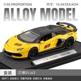  Mô hình xe Lamborghini Aventador SVJ mở full open - đèn nhạc tỉ lệ 1:32 Chezhi CZ32593 