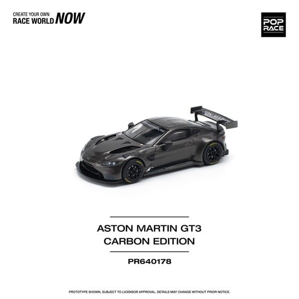  [Hàng Loose] Mô hình xe ô tô ASTON MARTIN VANTAGE GT3 - CARBON EDITION tỉ lệ 1:64 Pop Race PR640178 