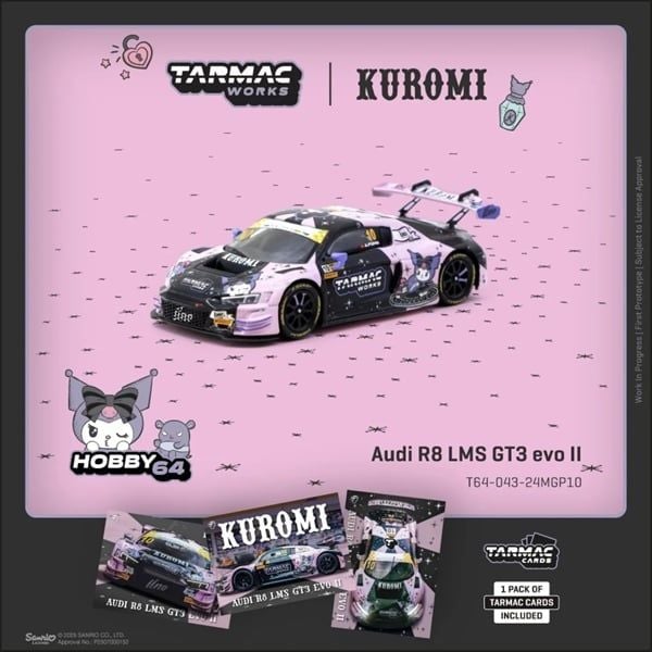  Mô hình xe Audi R8 LMS GT3 evo II, Macau GT Cup - FIA GT World Cup 2024 tỉ lệ 1:64 Tarmac Works T64-043-24MGP10 
