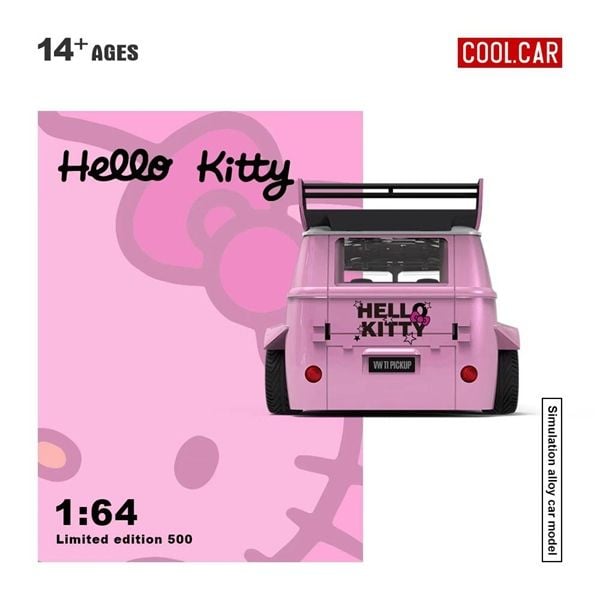  Mô hình xe Volkswagen T1-Light Pink Hello Kitty tỉ lệ 1:64 Cool Car CC642948 