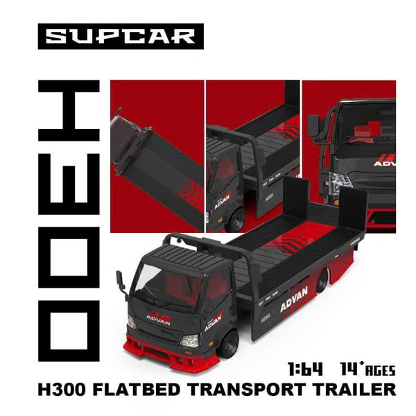  Mô hình xe tải H300 flatbed transport trailer - Advan tỉ lệ 1:64 Supcar SC647241 