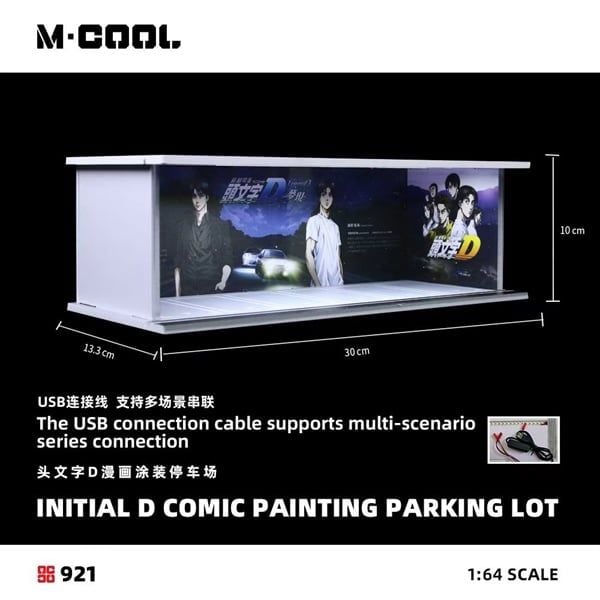  Hộp trưng bày mô phỏng diorama garage trưng bày xe Initial D Manga Paint Scheme Parking Lot kích thước 30x13.3x10cm tỉ lệ 1:64 M Cool MC914921 