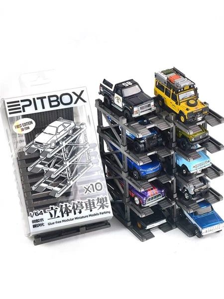  Phụ kiện kệ trưng bày xe mô hình mô phỏng bãi đỗ xe nhiều tầng tỉ lệ 1:64 PITBOX PK527 