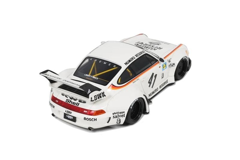  Mô hình xe Porsche 911 993 RWB Bodykit Kato-San White tỉ lệ 1:18 GT-Spirit GT451 