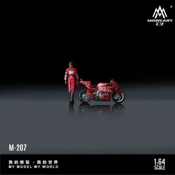  Mô hình nhân vật figure và xe mô tô Ducati #1 Circuit Rider Resin tỉ lệ 1:64 MoreArt MO222207 