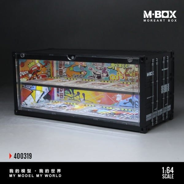  Hộp trưng bày container mô phỏng Bối cảnh chủ đề Graffiti có đèn kích thước 38.7x16x16.5cm tỉ lệ 1:64 MoreArt box M-Box MB400319 