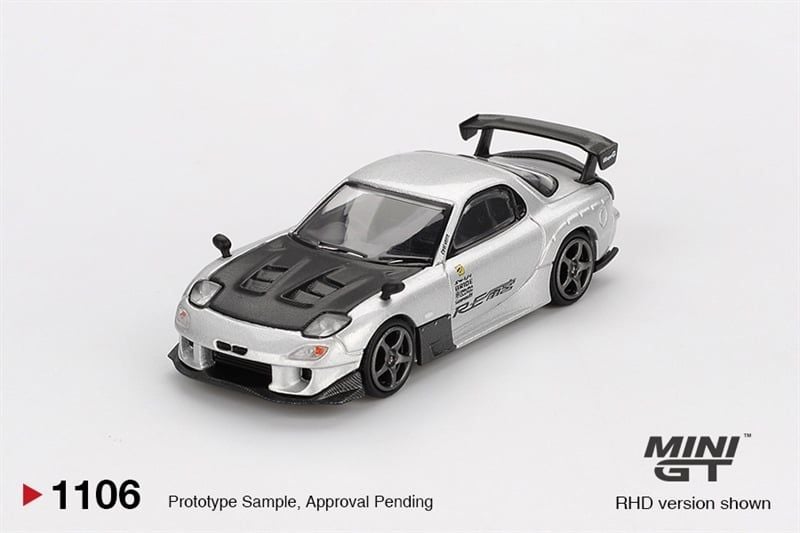  Mô hình xe Mazda RX-7 RE-Amemiya Silver Metallic bản card tỉ lệ 1:64 MiniGT MGT01106 HAVE CHASE 