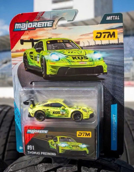  Đồ chơi xe mô hình Motorsport DTM Deluxe Cars Porsche GT3 #91 Thomas Preining green Majorette 8502101004 