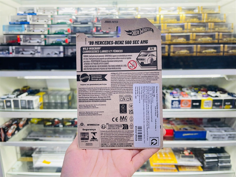  Mô hình xe Mercedes Benz 560 Sec AMG '89 Hotwheels kim loại có bản quyền chính hãng tỉ lệ 1:64 C4982-ME 