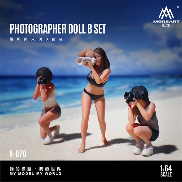  Mô hình nhân vật figure set 3 người nữ chụp ảnh Photographer resin tỉ lệ 1:64 MoreArt MO223070 