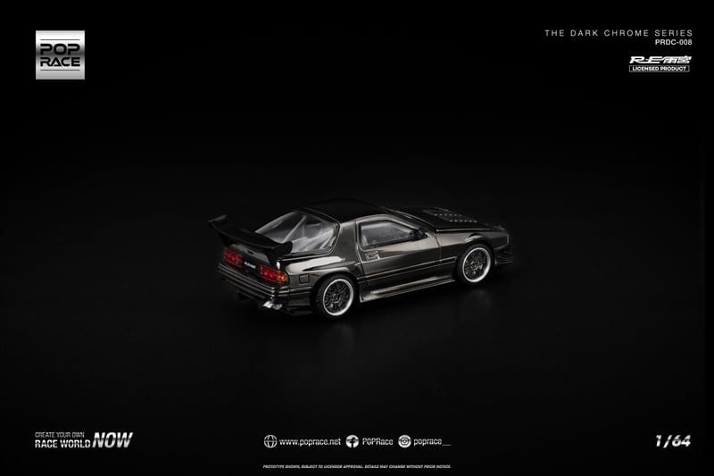  Mô hình xe Mazda Rx7 (FC3S) Re-Amemiya Dark Chrome tỉ lệ 1:64 Poprace PRDC008 