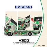  Mô hình xe tải thớt H300 Flatbed transport Graffiti rexy green tỉ lệ 1:64 Supcar SC647250 