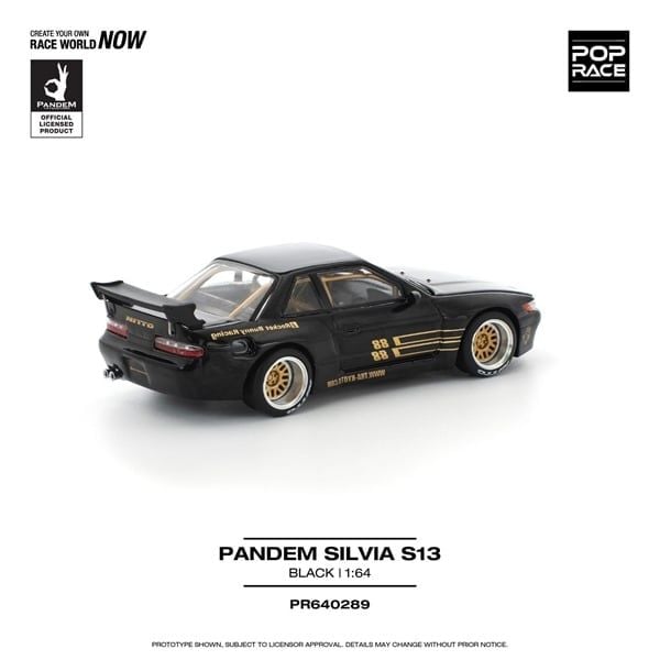  [Hàng Loose] Mô hình xe Nissan Silvia S13 Pandem black tỉ lệ 1:64 Poprace PR640289 
