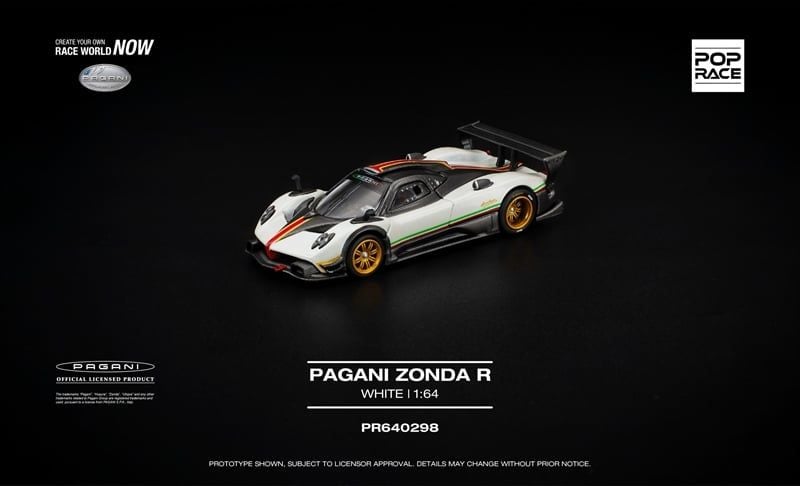  Mô hinh xe Pagani Zonda R White tỉ lệ 1:64 Pop Race PR640298 