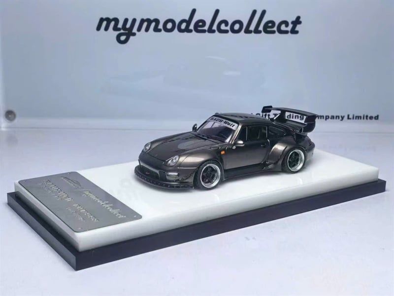  Mô hình xe Porsche RWB993 Schiefergrau Metalli (Grey) tỉ lệ 1:64 Mymodelcollect OT64744 