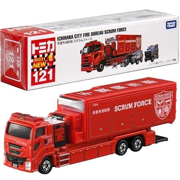  Mô hình xe Ichihara city Fire Vehicle Scrum Force Long No.121-3 Tomica tỉ lệ 1:64 189398 